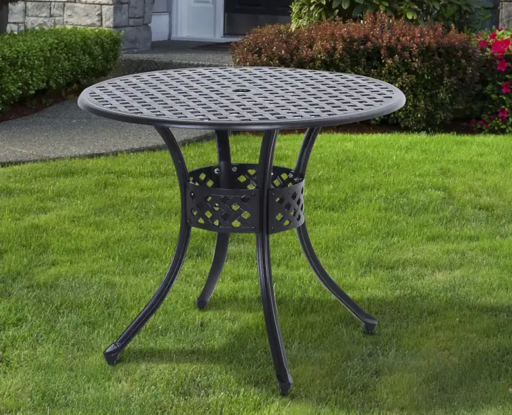 Outdoor Outsunny Cast Aluminum Patio Dining Table black bistro 33 inches Top rated
