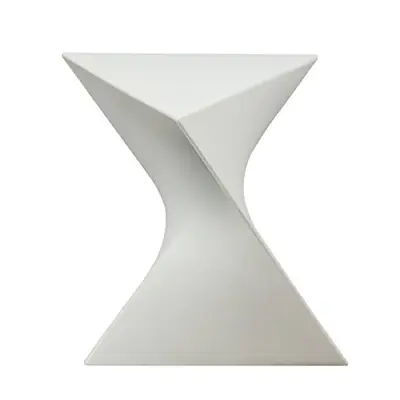 LeisureMod Danbury Modern Vanity Side Table, White - modern garden stools - B00NBUSCGA