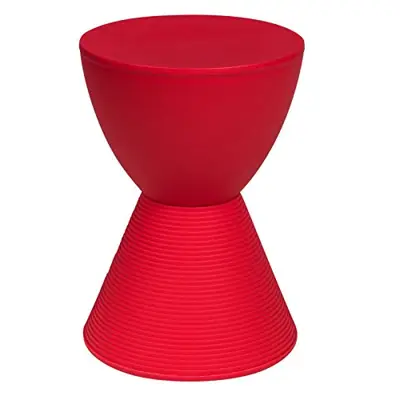 LeisureMod Boyd Modern Accent Side Table End Table Indoor and Outdoor Use (Red) - modern garden stools - B01HSKOJ0Q