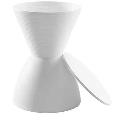 Modway Haste Contemporary Modern Hourglass Accent Stool in White - plastic garden stools - B014A7WGQE