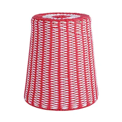 DUSVALLY Wicker Garden Stool Outdoor Wicker Patio Stool,Wicker Accent Side Table Storage Stool Basket,Red Outoor Patio… - plastic garden stools - B0B4NSBRY3