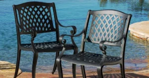 Christopher Knight Home Hallandale Outdoor Cast Aluminum Chairs, 2-Pcs Set, Black Sand Review featured