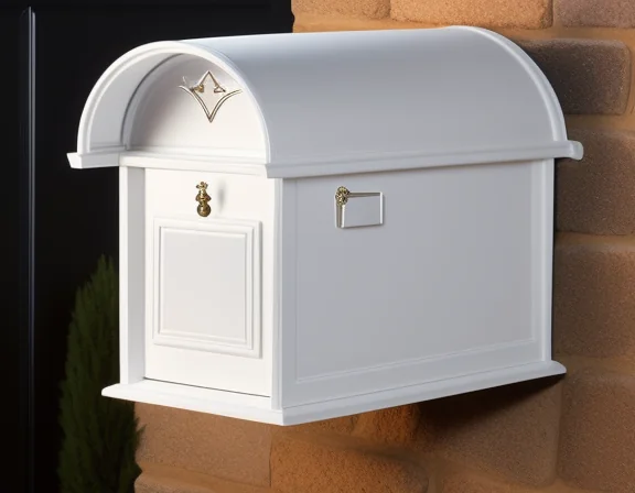 Decorative white wall mount cast aluminum mailbox