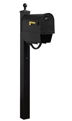 Special Lite Products Classic Curbside Mailbox with Newspaper Tube and Springfield Mailbox Post - cast aluminum mailbox posts - B07FKQDGG7