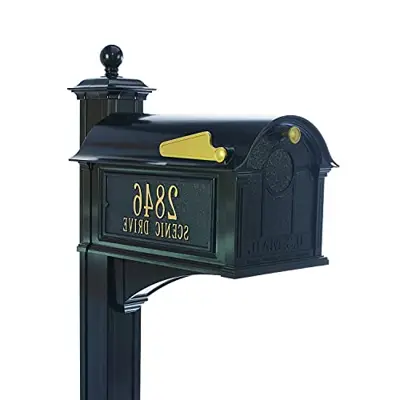 Whitehall Balmoral Extra Large Mailbox, Custom Mail Box, Side Mount Mailbox with Post, Personalized Metal Mailbox… - heavy duty cast aluminum mailboxes - B079YD81N7