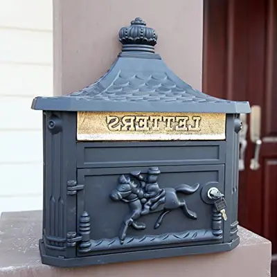 CAV001 French Victorian Style Vintage European High-Grade Rainproof Cast Aluminum Mailbox Crafts Retro Old Style… - vintage cast aluminum mailboxes - B016COVJV6