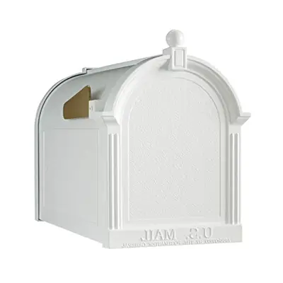 Whitehall Products 16001 Whitehall Capital Mailbox-White-New Finish - white cast aluminum mailboxes - B001CTGQM4
