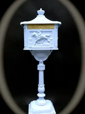 acme Victorian Cast Aluminum Pedestal Mailbox System Color: White - white cast aluminum mailboxes - B006TJWELE