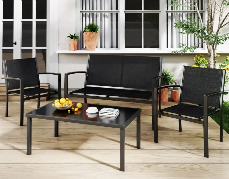 Greesum 4-piece patio set conversation furniture 4-seater Best Outdoor Conversation Set for tight budgets Under $150
