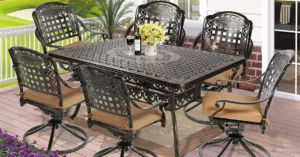 how to make cast aluminum dining set look new - featured metal