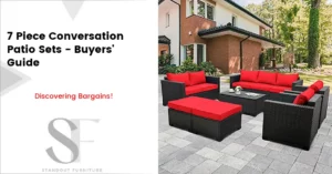 7 piece conversation patio set featured