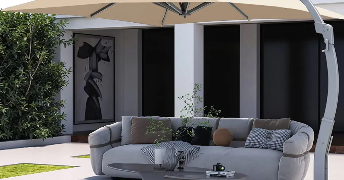 Where to Put a Patio Umbrella with a 4 Piece Conversation Seating Set featured