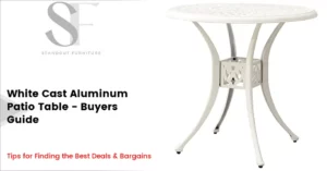 white cast aluminum patio table featured